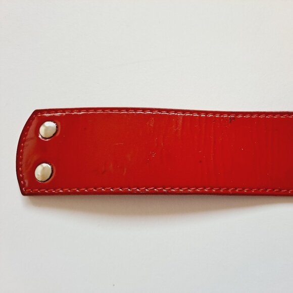 Dolce & Gabbana Red Leather Suede Belt 37\